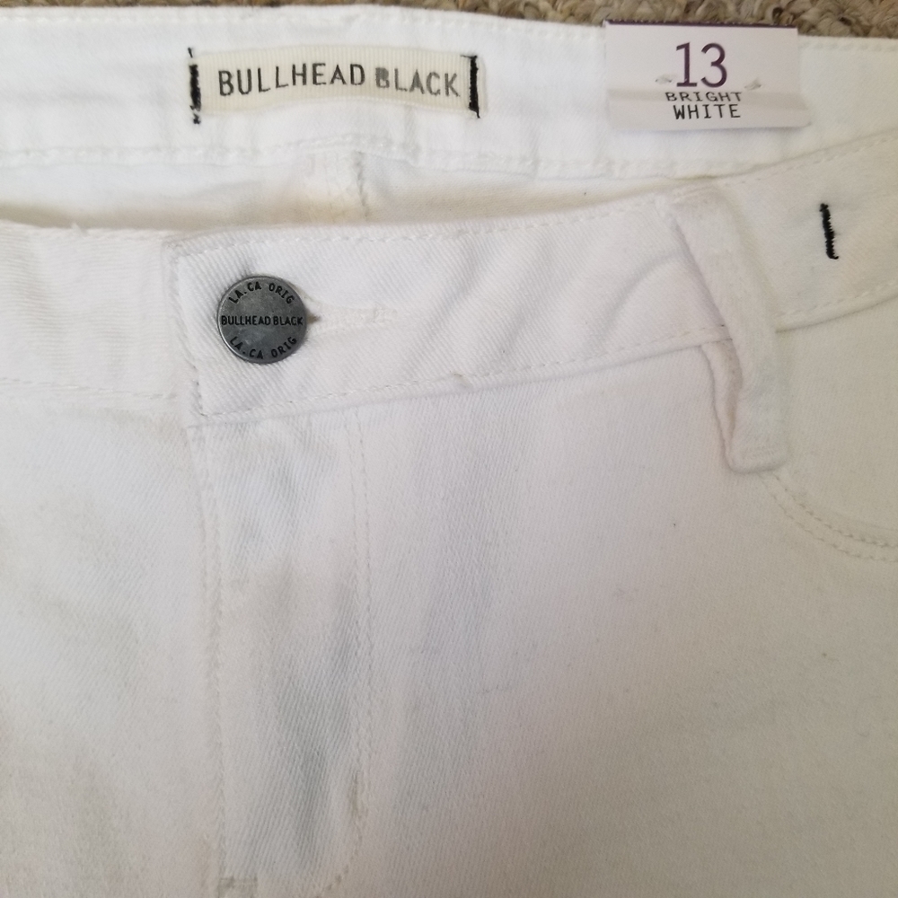 Pacsun Bullhead Black Cotton Denim Legging White Skinny Jeans Sz 13 - Picture 3 of 8